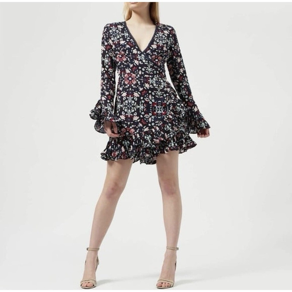 Foxiedox Miranda Romper Floral Bell Sleeve Black Multicolor SS685RP Mens Medium
